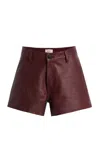 Dl1961 Zoie Leather Shorts In Brown