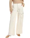 Dl1961 Zoie Linen-blend Flax Cargo Relaxed Vintage Wide Leg Jean In White
