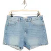 Dl1961 Zoie Raw Hem Mid Rise Relaxed Denim Shorts In Vintage Light