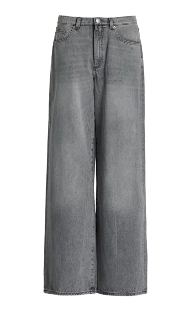 Dl1961 Zoie Rigid Low-rise Wide-leg Jeans In Grey