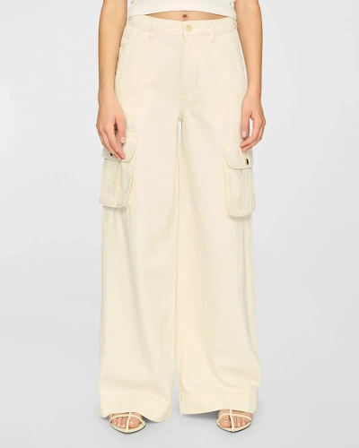 Dl1961 Zoie Wide-leg Relaxed Cargo Pants In Flax Cargo