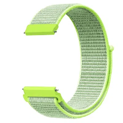 Dlm 20mm Woven Nylon Sport Loop Watch Band Strap Quick Release Spring Pins Usa, Flash Light In Green