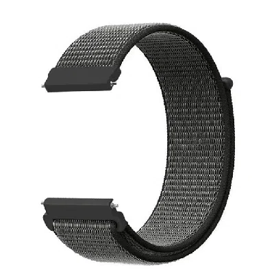 Dlm 20mm Woven Nylon Sport Loop Watch Band Strap Quick Release Spring Pins Usa, Olive In Black