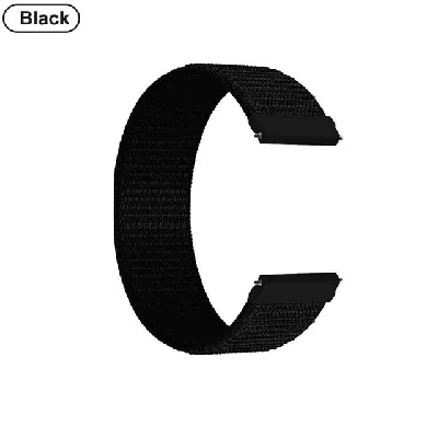 Dlm 22mm Woven Nylon Sport Loop Watch Band Strap Quick Release Spring Pins Usa In Black