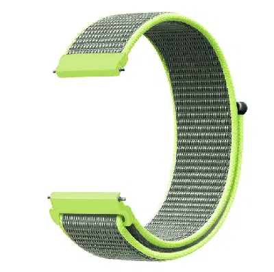 Dlm 22mm Woven Nylon Sport Loop Watch Band Strap Quick Release Spring Pins Usa, Flash In Green