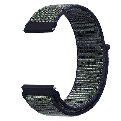 Dlm 22mm Woven Nylon Sport Loop Watch Band Strap Quick Release Spring Pins Usa, -midnight Fog- In Blue