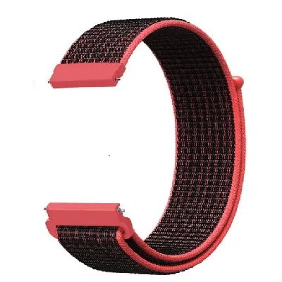 Dlm 22mm Woven Nylon Sport Loop Watch Band Strap Quick Release Spring Pins Usa In Red