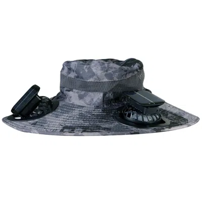 Dlm Outdoor Wide Brim Sun Hat With 2 Rechargeable Fans Solar Powered 3 Wind Speeds Upf50+ Breathable Wat In Blue