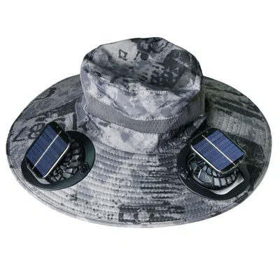 Dlm Outdoor Wide Brim Sun Hat With 2 Rechargeable Fans Solar Powered 3 Wind Speeds Upf50+ Breathable Wat In Brown