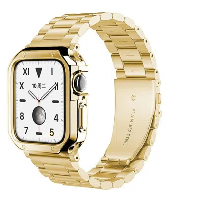 Dlm Stainless Steel For Apple Watch Iwatch Band 8 7 6 5 4 3 2 Se 38/40mm In Gold