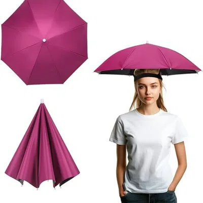Dlm Umbrella Hat, Fishing Hat Hands Free Waterproof Adjustable Sun Rain Cap Hat With Elastic Band Fit Fo In Blue