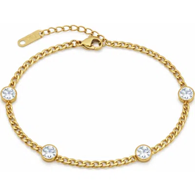 Dloria Seraphina Bezel Link Bracelet In Gold