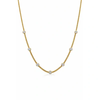 Dloria Seraphina Bezel Link Necklace In Gold