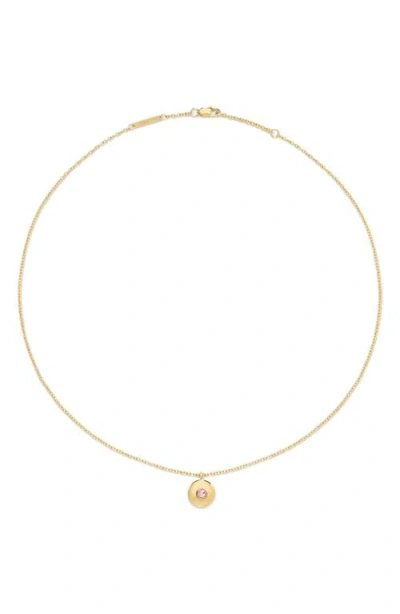D.louise Birthstone Pendant Necklace In Metallic