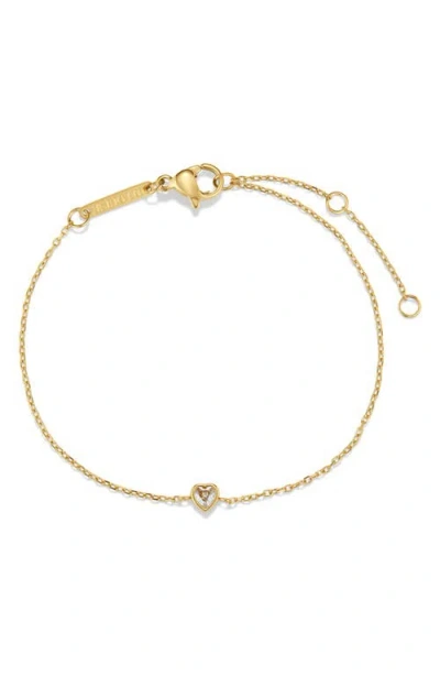 D.louise Bridesmaids Crystal Heart Bracelet In Gold