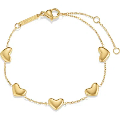 D.louise Bubble Heart Charm Bracelet In Gold