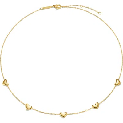 D.louise Bubble Heart Charm Necklace In Gold