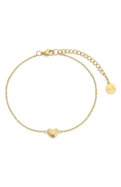 D.louise Dainty Heart Bridesmaids' Bracelet In Gold