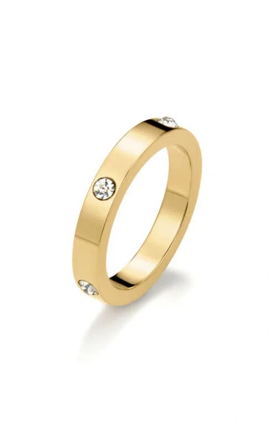 D.louise Eternity Cubic Zirconia Stacking Ring In Gold