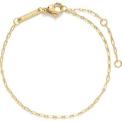 D.louise Fine Paper Clip Bracelet In Gold