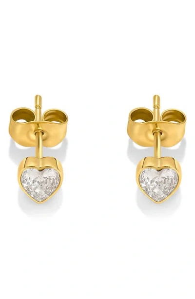 D.louise Heart Stud Earrings In Gold