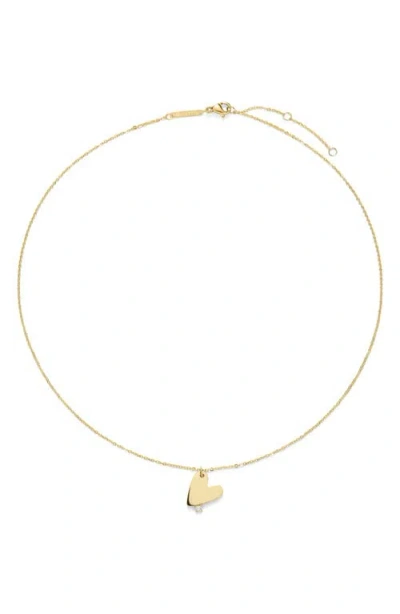 D.louise Heart With Stones Necklace In Gold