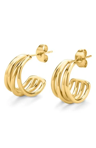 D.louise Intertwined Mini Hoop Earrings In Gold