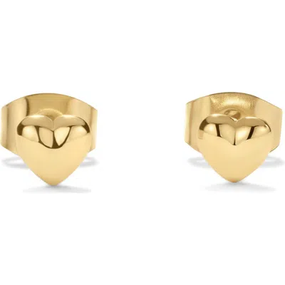 D.louise Mini Heart Stud Earrings In Gold