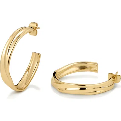 D.louise Molten Medium Hoop Earrings In Gold