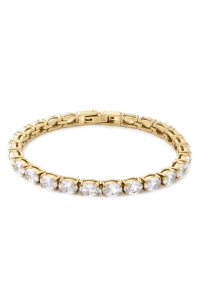 D.louise Oval Cubic Zirconia Tennis Bracelet In Gold