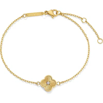 D.louise Pleated Clover Bracelet In Gold