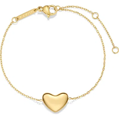 D.louise Single Bubble Heart Charm Bracelet In Gold