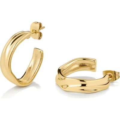 D.louise Small Molten Hoop Earrings In Gold