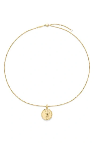 D.louise St. Christopher Talisman Pendant Necklace In Gold
