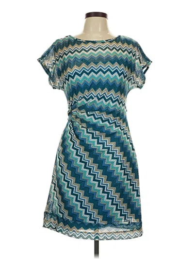 Pre-owned Dm Donna Morgan Casual Dress In Teal