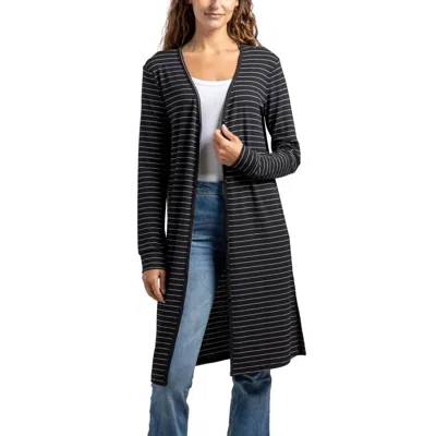 Dm Merchandising Coastal Stripes Cardigan In Black