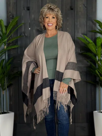 Dm Merchandising Highland Wrap In Tan In Green