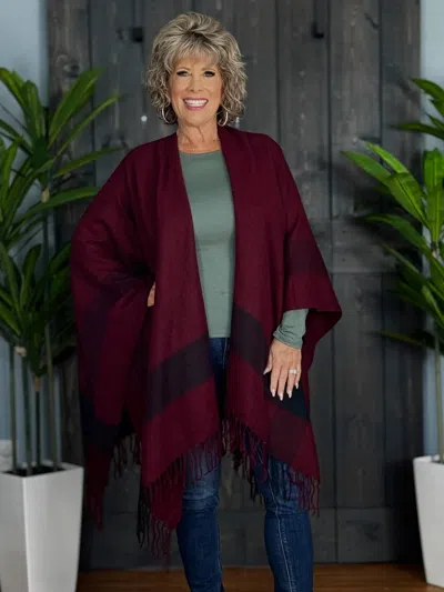 Dm Merchandising Highland Wrap In Wine In Red