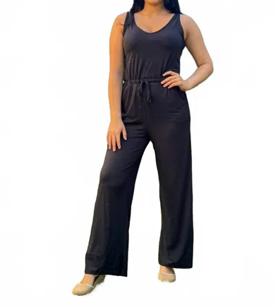 Dm Merchandising Vineyard Wide Leg Jumpsuit In Obsidian In Blue
