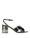 D·milano Woman Sandals Black Size 8 Leather In Black