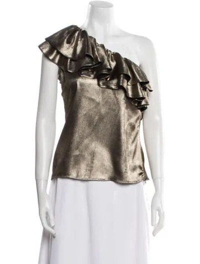 Pre-owned Dmn One-shoulder Short Sleeve Blouse