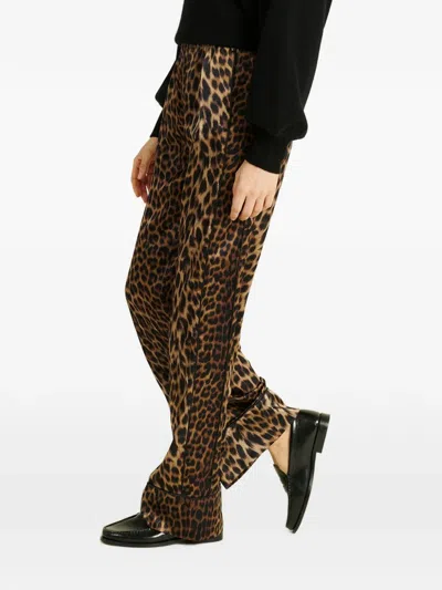 Dmn Paris Joseph Leopard-print Trousers In Brown