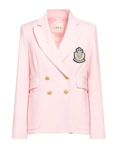 Dmn Paris Woman Blazer Pink Size 0 Viscose, Virgin Wool, Elastane