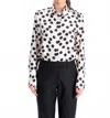 Dmn Regina Polka Dot Silk Blouse In Ivory/black In Multi