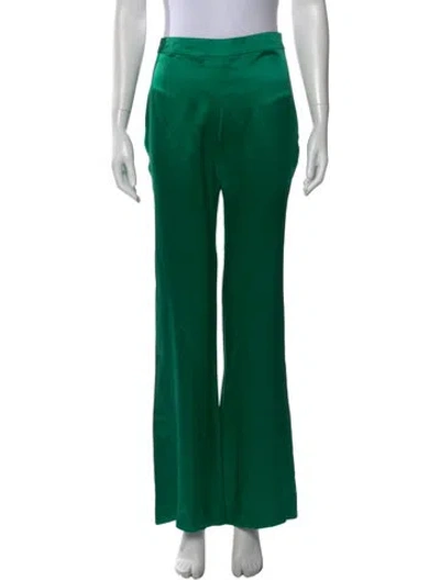 Pre-owned Dmn Silk Wide Leg Pants In Green