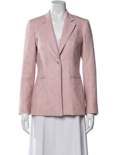 Pre-owned Dmn Virgin Wool Patterned Blazer In Pink