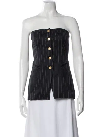 Pre-owned Dmn Virgin Wool Striped Top In Blue