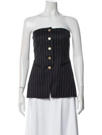 Pre-owned Dmn Virgin Wool Striped Top In Gray