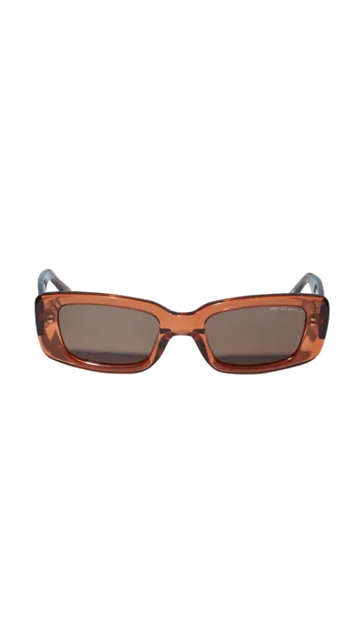 Dmy By Dmy Preston Transparent Sunglasses In Amber In Brown