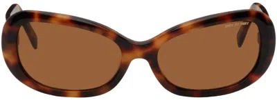 Dmy By Dmy Andy Round Acetate Sunglasses In Havana